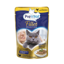 PreVital macskatasak 85 g - Filézett macska csirke