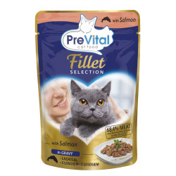 PreVital Filét Selection macskaeledel lazac ízesítésű tasakban, tasak 85 g