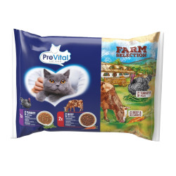 Prevital Farm Selection marha- és pulykahúsos macskaeledel mártásban, 85 g-os tasak (4 db-os kiszerelés)