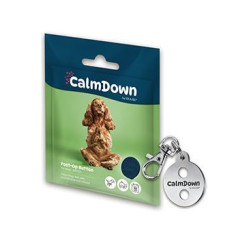 CalmDown kutyacímke készlet fém medál+1 gomb KRUUSE - KUTYA