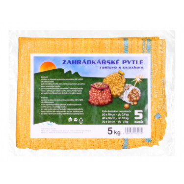 Raschel zsák kötőpánttal, teherbírás 5kg, narancssárga, 30x52cm, 5 db