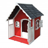 Vörös tetős gyermek faház, 115 x 125 x 140 cm
