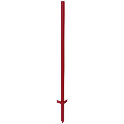 Fém oszlop villanypásztorhoz 115 cm x 2 mm, 5 furattal - kettős fellépő, piros