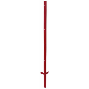 Fém oszlop villanypásztorhoz 115 cm x 3 mm, 5 furattal - kettős fellépő, piros