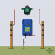 Műanyag kerítéskapcsoló elektromos kerítéshez