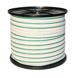 Szalag elektromos kerítéshez, szélesség 20 mm, 200 m, zöld-fehér