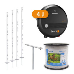 Elektromos kerítés szett dámszarvasok, szarvasok, erdei állatok elleni védelemre - hálózati tápegység - 200 m-es szalag