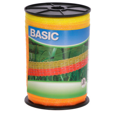 BASIC villanypásztor szalag 20 mm, 200 m, sárga/narancs