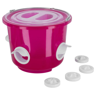 Kerbl baromfi etetővödör, 12 l, 4 etetőnyílás fedéllel