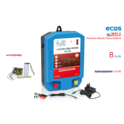 PUHU duo tápegység villanypásztorhoz 8J 12V-os adapterrel