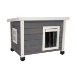Macskaház és Kuckó RUSTICA – Szürke/Fehér, 57 × 45 × 43 cm