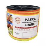 BASIC villanypásztor szalag 20 mm, 4x0,16 mm Niro, sárga-narancs
