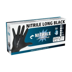 Fekete nitril kesztyű, 30 cm hosszú