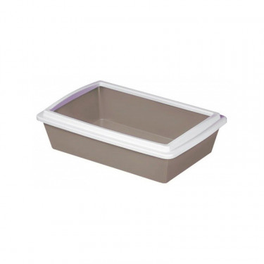 TRAY 2 alomtálca macskáknak - macska alomálca peremmel, 50x35x12cm, porbarna