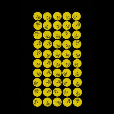 Merko M6 kerek fülbiléta malacoknak, sárga, feliratozott – 6250–7249 számsor  