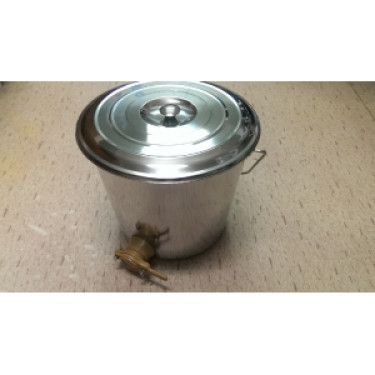 Rozsdamentes acél vödör szeleppel és fedéllel 18l